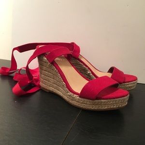 🔥ALL MUST GO🔥Lace-up red espadrilles Never worn!
